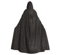 Yugtaee Ancient Egyptian Hieroglyph Printed Halloween Adult Hooded Cape Cloak For Role-Playing, Stage Costumes, Parties Easy Care