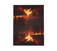 YUGTAEE Blue Greeting Card Beautiful bonfire Printed 4x6in for Christmas, children's birthdays, Valentine's Day, wedding anniversaries, and party invitations