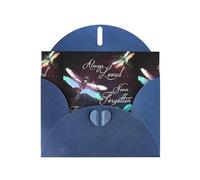 YUGTAEE Blue Greeting Card colorful dragonfly Printed 4x6in for Christmas, children's birthdays, Valentine's Day, wedding anniversaries, and party invitations