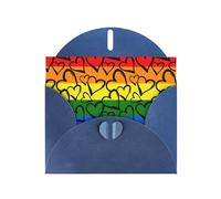 YUGTAEE Blue Greeting Card Gay Pride Rainbow Pattern Printed 4x6in for Christmas, children's birthdays, Valentine's Day, wedding anniversaries, and party invitations