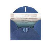 YUGTAEE Blue Greeting Card In the midst of the tide Printed 4x6in for Christmas, children's birthdays, Valentine's Day, wedding anniversaries, and party invitations