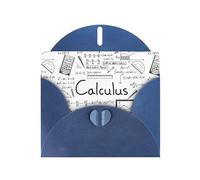 YUGTAEE Blue Greeting Card Math Geometry Geek Calculus Printed 4x6in for Christmas, children's birthdays, Valentine's Day, wedding anniversaries, and party invitations