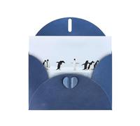 YUGTAEE Blue Greeting Card Penguins on the Iceberg Printed 4x6in for Christmas, children's birthdays, Valentine's Day, wedding anniversaries, and party invitations