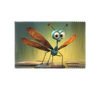 YUGTAEE cartoon dragonfly Printed Placemats for Dining Table Set of 6 Thick and Sturdy Design for Excellent Wear Resistance, Good Wrinkle Resistance