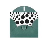 YUGTAEE Dark Green Greeting Card Black And White Polka Dot Printed 4x6in for Christmas, children's birthdays, Valentine's Day, wedding anniversaries, and party invitations