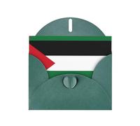 YUGTAEE Dark Green Greeting Card Flag of the State of Palestine Printed 4x6in for Christmas, children's birthdays, Valentine's Day, wedding anniversaries, and party invitations