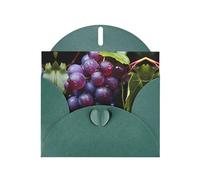 YUGTAEE Dark Green Greeting Card Fresh Grapes Printed 4x6in for Christmas, children's birthdays, Valentine's Day, wedding anniversaries, and party invitations