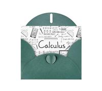 YUGTAEE Dark Green Greeting Card Math Geometry Geek Calculus Printed 4x6in for Christmas, children's birthdays, Valentine's Day, wedding anniversaries, and party invitations