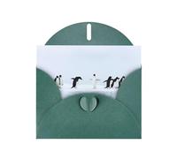 YUGTAEE Dark Green Greeting Card Penguins on the Iceberg Printed 4x6in for Christmas, children's birthdays, Valentine's Day, wedding anniversaries, and party invitations