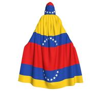 Yugtaee Flag Of Venezuela Printed Halloween Adult Hooded Cape Cloak For Role-Playing, Stage Costumes, Parties Easy Care