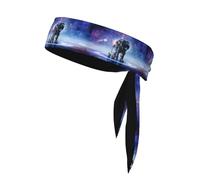 YUGTAEE Galaxy Astronaut Picture Sports Double-Sided Headscarf for Women and Men Adjustable for All Head Circumferences