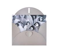 YUGTAEE Gray Greeting Card Cute penguin Printed 4x6in for Christmas, children's birthdays, Valentine's Day, wedding anniversaries, and party invitations