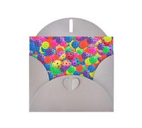 YUGTAEE Gray Greeting Card Pickleball Balls Colors Pattern Printed 4x6in for Christmas, children's birthdays, Valentine's Day, wedding anniversaries, and party invitations