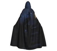 YUGTAEE Night Crow Printed Halloween Adult Hooded Cape Cloak For Role-Playing, Stage Costumes, Parties Easy Care