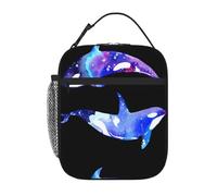 YUGTAEE Orca Killer Whale Picture Portable Handheld Insulated Lunch Bag Suitable for Students to Work and Travel