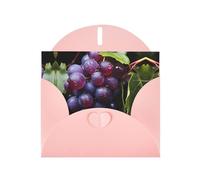 YUGTAEE Pink Greeting Card Fresh Grapes Printed 4x6in for Christmas, children's birthdays, Valentine's Day, wedding anniversaries, and party invitations