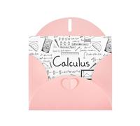 YUGTAEE Pink Greeting Card Math Geometry Geek Calculus Printed 4x6in for Christmas, children's birthdays, Valentine's Day, wedding anniversaries, and party invitations