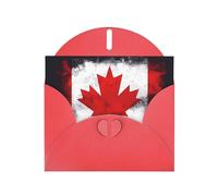 YUGTAEE Red Greeting Card Canadian flag Printed 4x6in for Christmas, children's birthdays, Valentine's Day, wedding anniversaries, and party invitations
