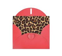 YUGTAEE Red Greeting Card Cool Cheetah Leopard Printed 4x6in for Christmas, children's birthdays, Valentine's Day, wedding anniversaries, and party invitations