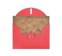 YUGTAEE Red Greeting Card Retro Rough Oak Wall Printed 4x6in for Christmas, children's birthdays, Valentine's Day, wedding anniversaries, and party invitations