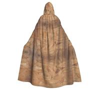 Yugtaee Retro Rough Oak Wall Printed Halloween Adult Hooded Cape Cloak For Role-Playing, Stage Costumes, Parties Easy Care