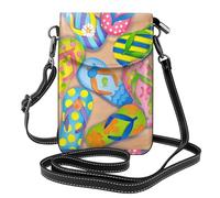 Yugtaee Small Cell Phone Purse 7.6x4.9in Funny Flip Flops Slippers Art Printed Leather Crossbody Flap Phone Case For Women, Perfect For Walking, Camping