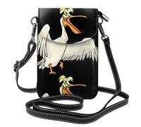 Yugtaee Small Cell Phone Purse 7.6x4.9in Funny Pelican Printed Leather Crossbody Flap Phone Case For Women, Perfect For Walking, Camping