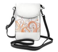 Yugtaee Small Cell Phone Purse 7.6x4.9in Octopus Tentacles Printed Leather Crossbody Flap Phone Case For Women, Perfect For Walking, Camping