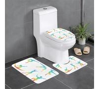 YUGTAEE Three-piece floor mat set Gymnastics Game Printing water-absorbent and non-slip for bathrooms toilets and kitchens