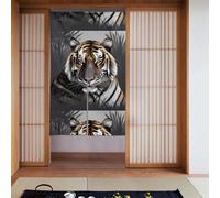 YUGTAEE Tiger at rest Picture Curtain two Pieces Spliced 34x56in Fabric curtains, room dividers for Hanging Between Rooms, at Doorways