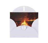 YUGTAEE White Greeting Card Beautiful bonfire Printed 4x6in for Christmas, children's birthdays, Valentine's Day, wedding anniversaries, and party invitations