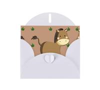 YUGTAEE White Greeting Card cartoon donkey Printed 4x6in for Christmas, children's birthdays, Valentine's Day, wedding anniversaries, and party invitations