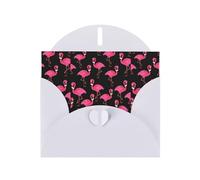 YUGTAEE White Greeting Card Lovely Pink Flamingos Printed 4x6in for Christmas, children's birthdays, Valentine's Day, wedding anniversaries, and party invitations