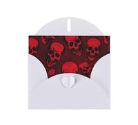 YUGTAEE White Greeting Card Red Skulls Printed 4x6in for Christmas, children's birthdays, Valentine's Day, wedding anniversaries, and party invitations