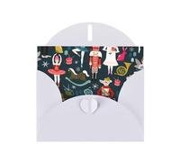 YUGTAEE White Greeting Card Women's Nutcracker Ballet Xmas Dance Printed 4x6in for Christmas, children's birthdays, Valentine's Day, wedding anniversaries, and party invitations