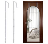 YuGtcen 2PCS Over The Door Mirror Hanger, Adjustable Five-Hole Mirror Hook, No-Drilling Hanging Paintings Flowers and Decor (White)