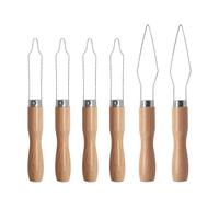 YuGtcen 6 PCS Button Hook Assist Device, Button Helper with Easy-Grip Wooden Handle, Dressing Aid Tool for Shirts Pants Coats Ideal for Seniors & Limited Dexterity (Small Size & Big Size）