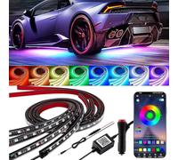 YUGUANG 4Pcs Underglow Light Kit for Car, APP Control Multicolor Underglow Light Kit Music Sync RGB Underbody Strips Light Waterproof for Car Trucks SUVs.