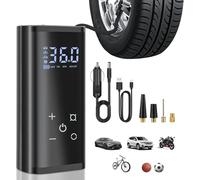 YUGUANG Cordless Tyre Inflator Portable Air Compressor 150PSI, Rechargeable Electric Bike Pump for Car Bicycle Motorbike Balls,Touch Screen,USB-C Rechargeable, as Emergency Lamp and Mobile Power.