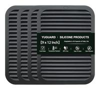 YUGUARD 2 - Pack Multi - Purpose Silicone Mats | Heat Resistant Pot Holders for Kitchen | Non - Slip Hot Pads for Hot Pots, Pans & Quartz Countertops | Black Kitchen Mats