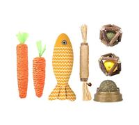 Yugugomo Cat Toy Set, Natural Care with Catnip, Interactive Teething Rope, Self-Employment Cat Care Toy, Naturally Safe for Cats Care