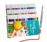 Yugugomo Colours Acrylic Paint Pens, Marker Waterproof Pens Set, Acrylic Pens for Stones, Waterproof Stones for Painting, Quick-Drying Waterproof Colouring Pen for Stone, Calligraphy, Canvas