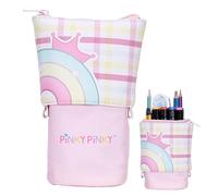 Yugugomo Retractable Pencil Case, Stand Up Pencil Case, Beautiful Standing Pencil Case, Pop Up Pencil Case, Pencil Case, S Cloth Pencil Case, for Teenage Girls Boys Children Adults, pink, see