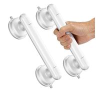 YUGUOHOME Upgraded 2-Pack Grab Bars for Shower Bathroom Wall, Heavy-Duty Suction Grab Bars Shower Handle Safety for Elderly Seniors Handicap, No Drilling Tool-Free, Easy Removal and Reusable (White)