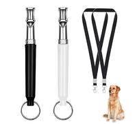 YUGUOLAN Pack of 2 Dog Whistles Recall Dog Whistle High Frequency Silent, Educational Aids for Dogs Whistles, Dog Training Whistles, Aid Whistle Dog Recall (White, Black)