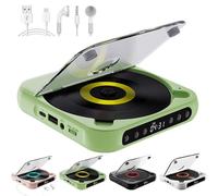Yuguz Portable CD Player, 2025 New Bluetooth-compatible Cd-player with Speakers & Headphones, Mini Rechargeable Player for Home, Office, Travel - Supports CD/USB/BT and Repeat Modes(Green)