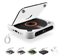 Yuguz Portable CD Player, 2025 New Portable Cd Player with Bluetooth, Built-in HiFi Speakers. with Headphones, Supports CD/AUX/USB and Repeat Modes (white)