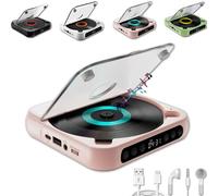 Yuguz Portable Cd Player, Lifesparking Portable Cd Player, 2025 New Bluetooth Compatible Small Cd-Players With Headphones, Mini Rechargeable Speaker For Home, Office, Travel, Car (Pink)