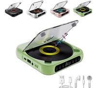 Yuguz Portable Cd Player, Lifesparking Portable Cd Player, 2025 New Bluetooth Compatible Small Cd-Players With Headphones, Mini Rechargeable Speaker For Home, Office, Travel, Car (Green)