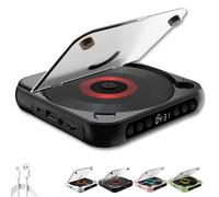 Yuguz Portable CD Player, Portable Bluetooth-Compatible CD-Player, Built-in HiFi Speakers, with Headphones, Supports CD/USB/BT and Repeat Modes, for Home, Office, Travel (Black)